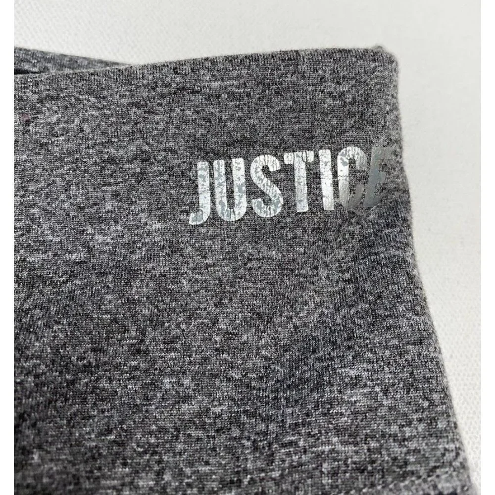 Girls Justice Heather Gray Athletic Capri Leggings w/‎ Diamond Cutouts Sz 12